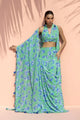 Hand Printed Chiffon Dupatta (as shown)