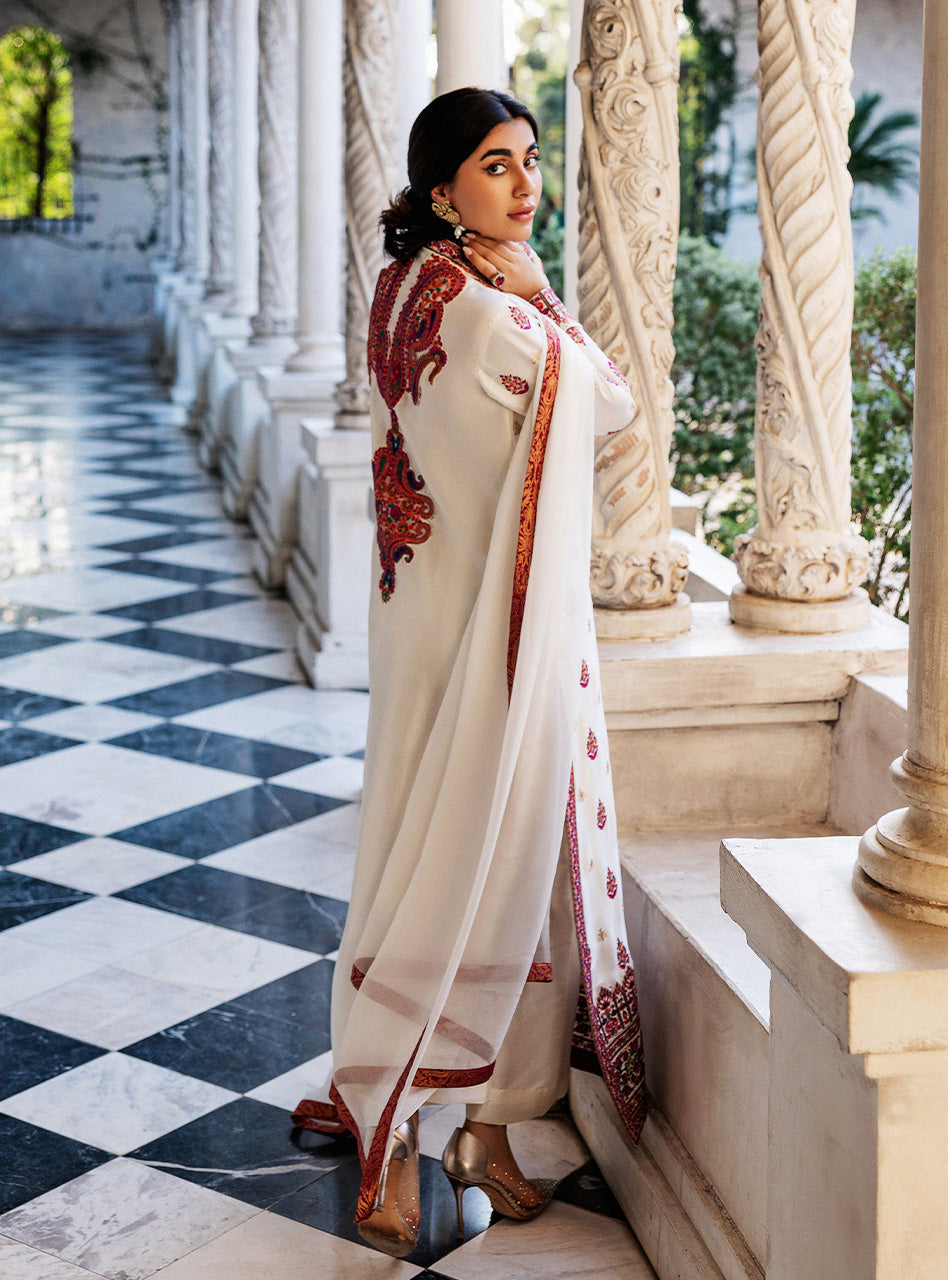 White Orchid Kashmiri Embroidery
