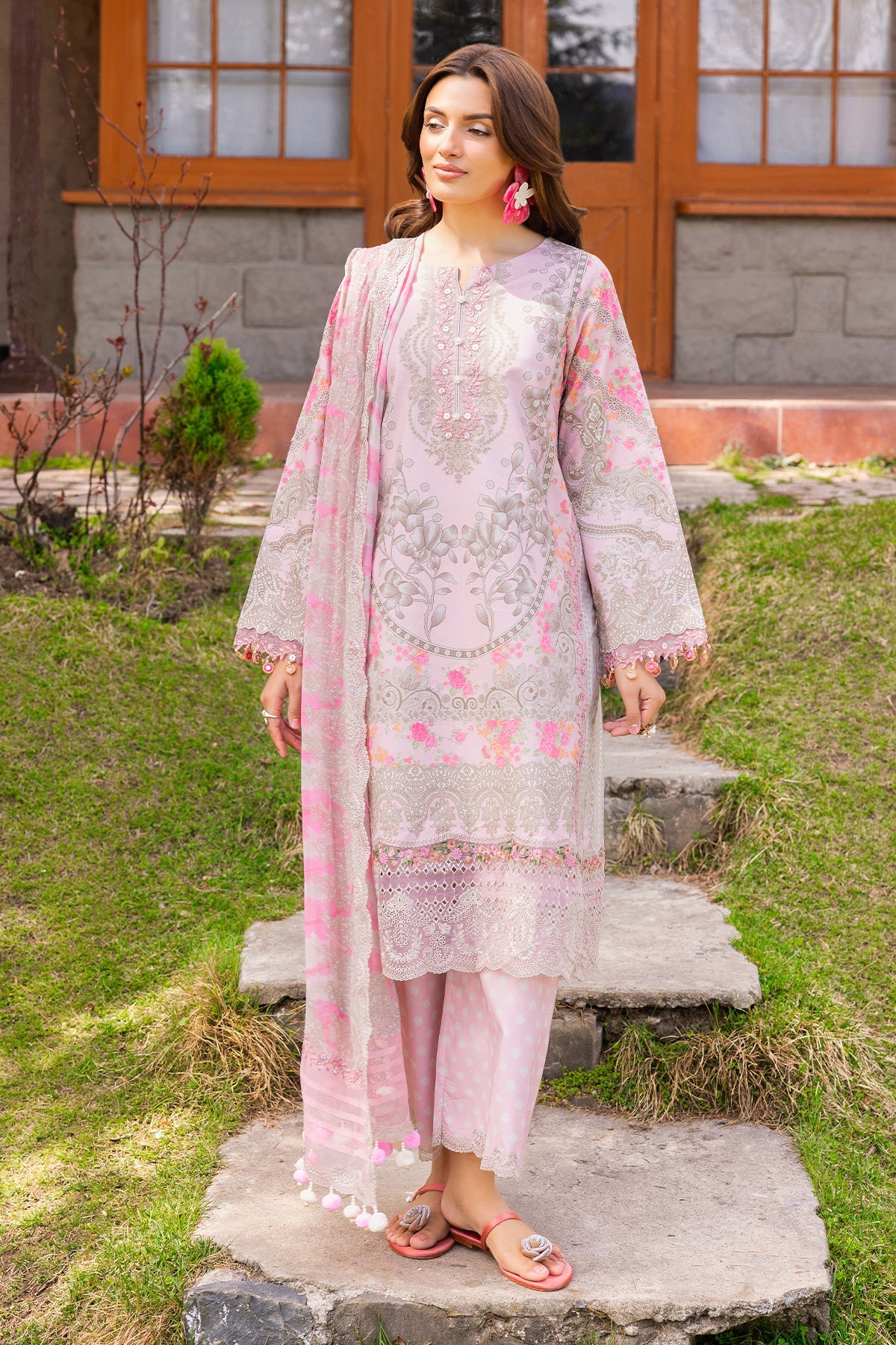 3-PC Unstitched Embroidered Lawn Collection RANG E BAHAR VOL 02 CRB6-12