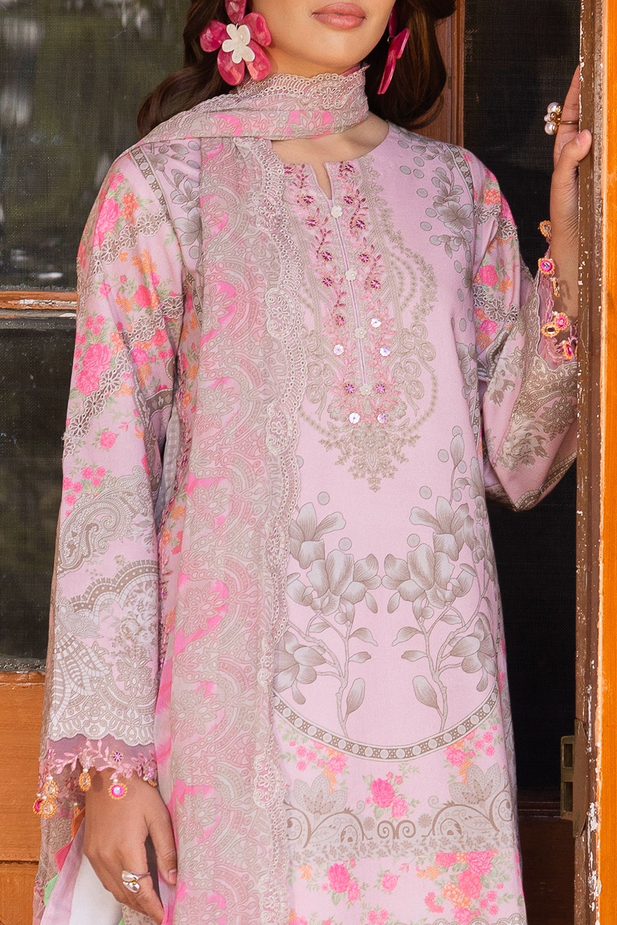 3-PC Unstitched Embroidered Lawn Collection RANG E BAHAR VOL 02 CRB6-12