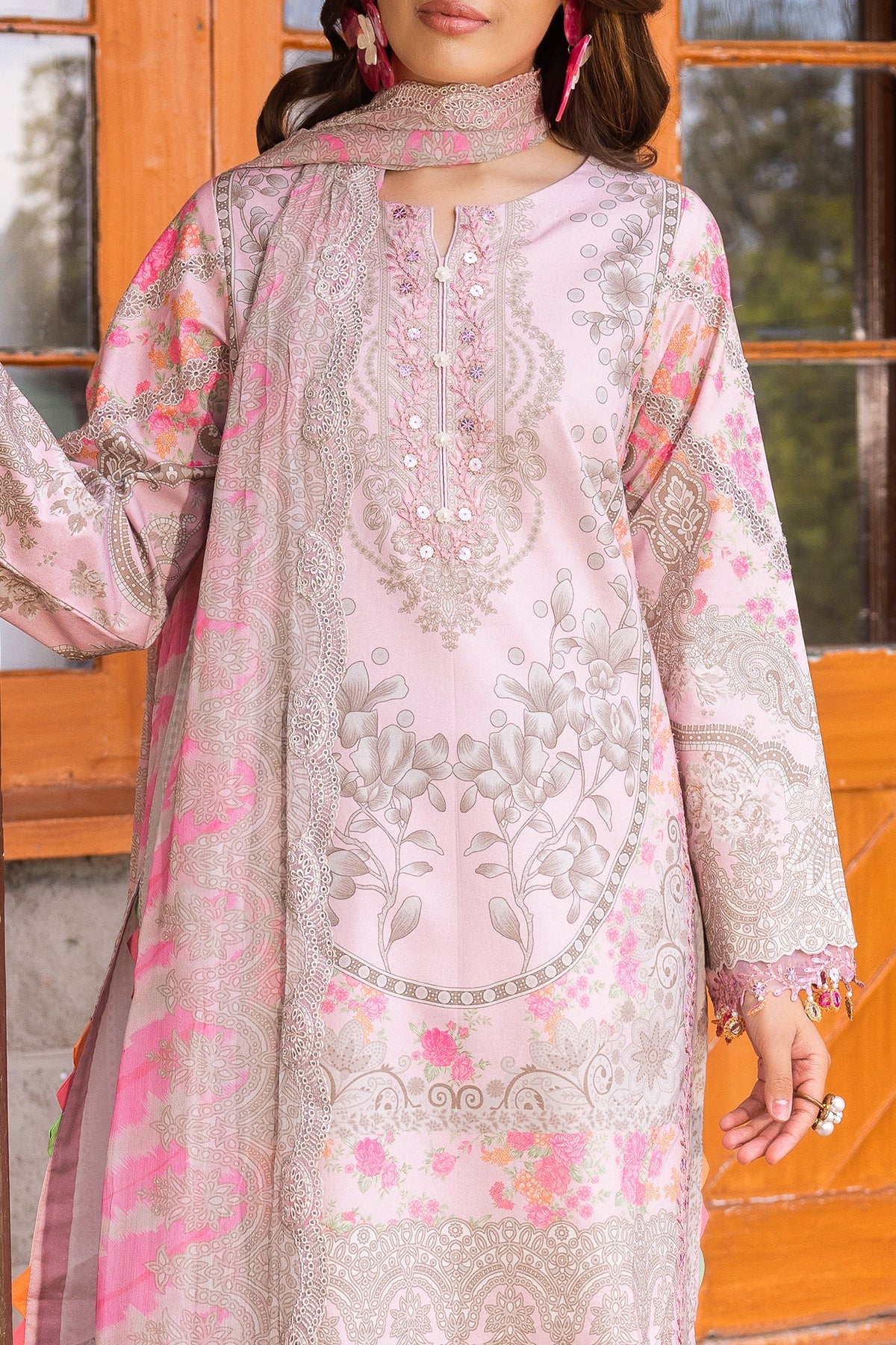 3-PC Unstitched Embroidered Lawn Collection RANG E BAHAR VOL 02 CRB6-12