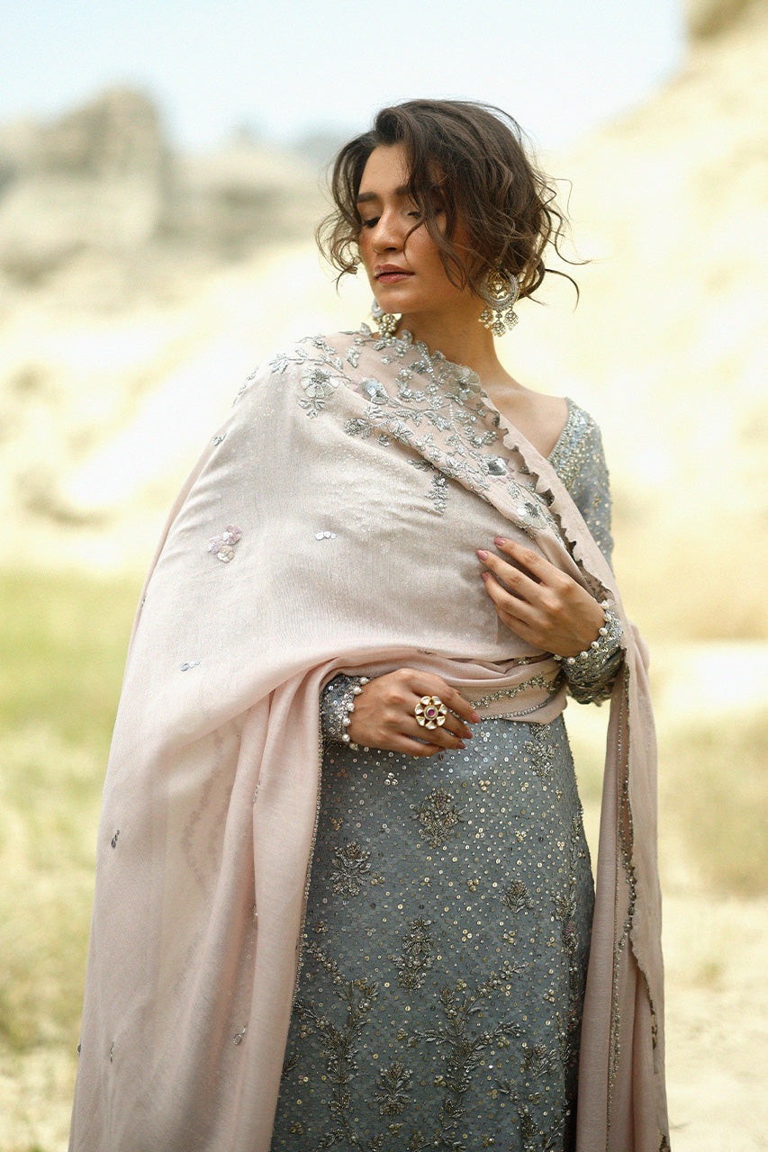 Embroidered Zari Lawn Shirt