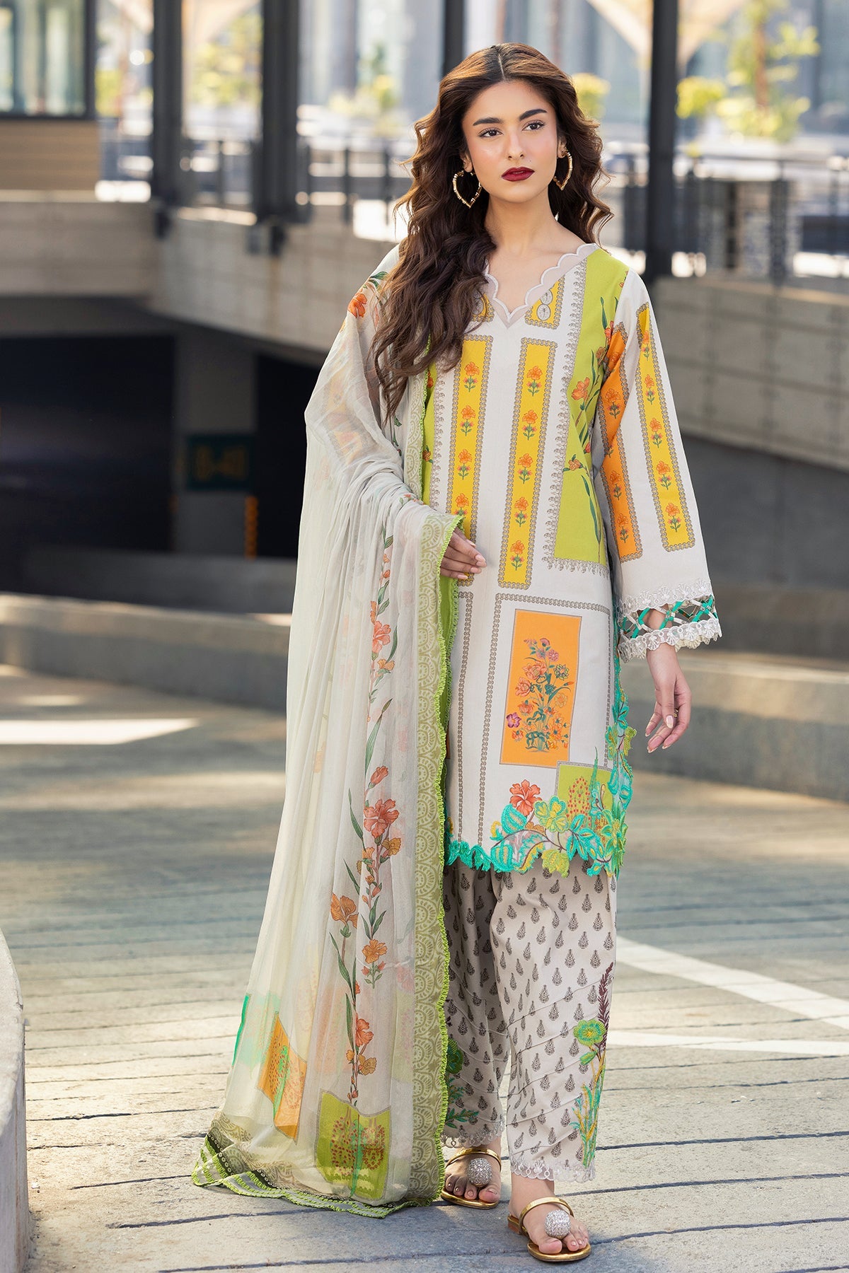 3-PC Unstitched Embroidered Lawn Collection AG6-04