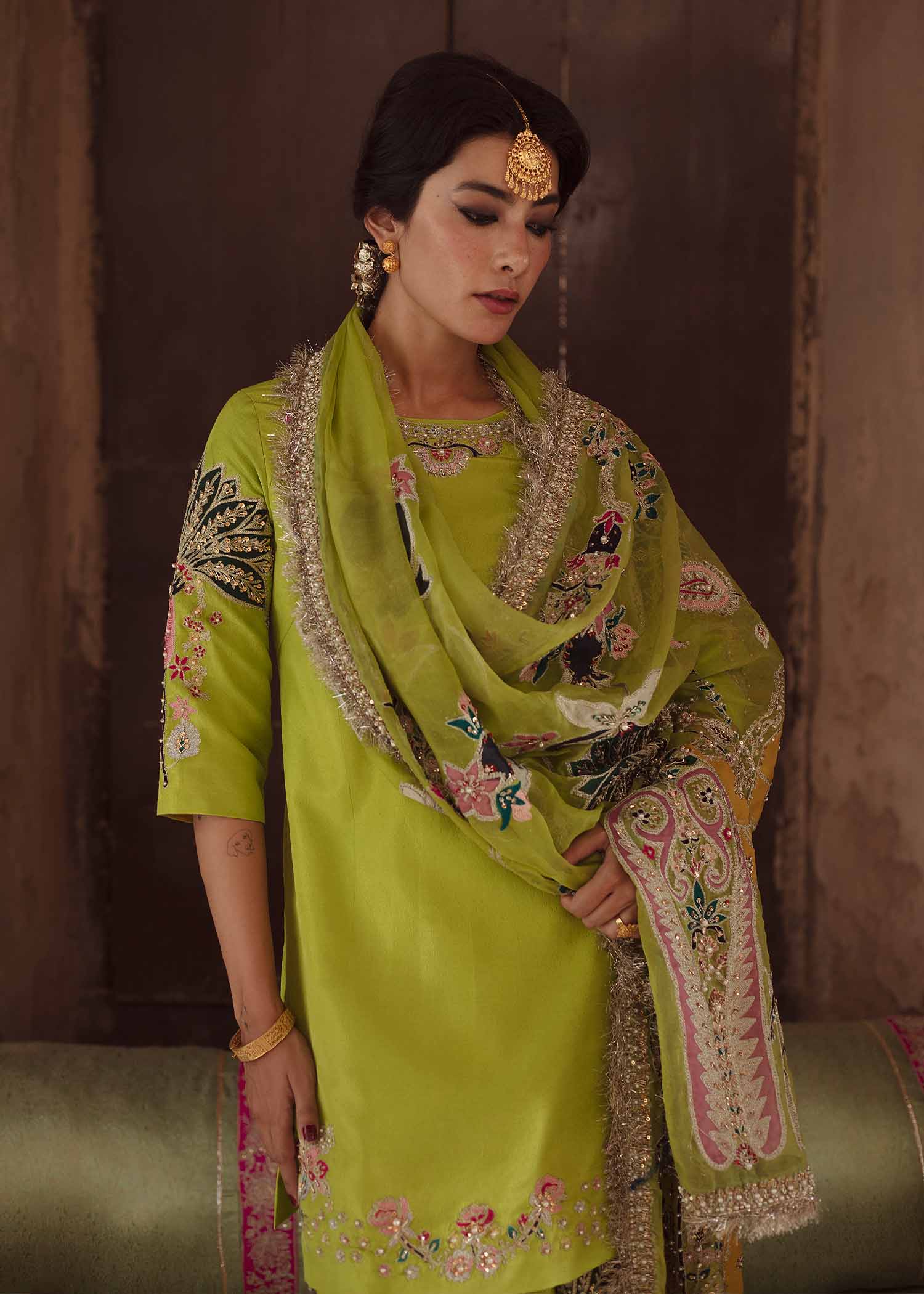 Maria B. Couture Mustard Yellow MC-021