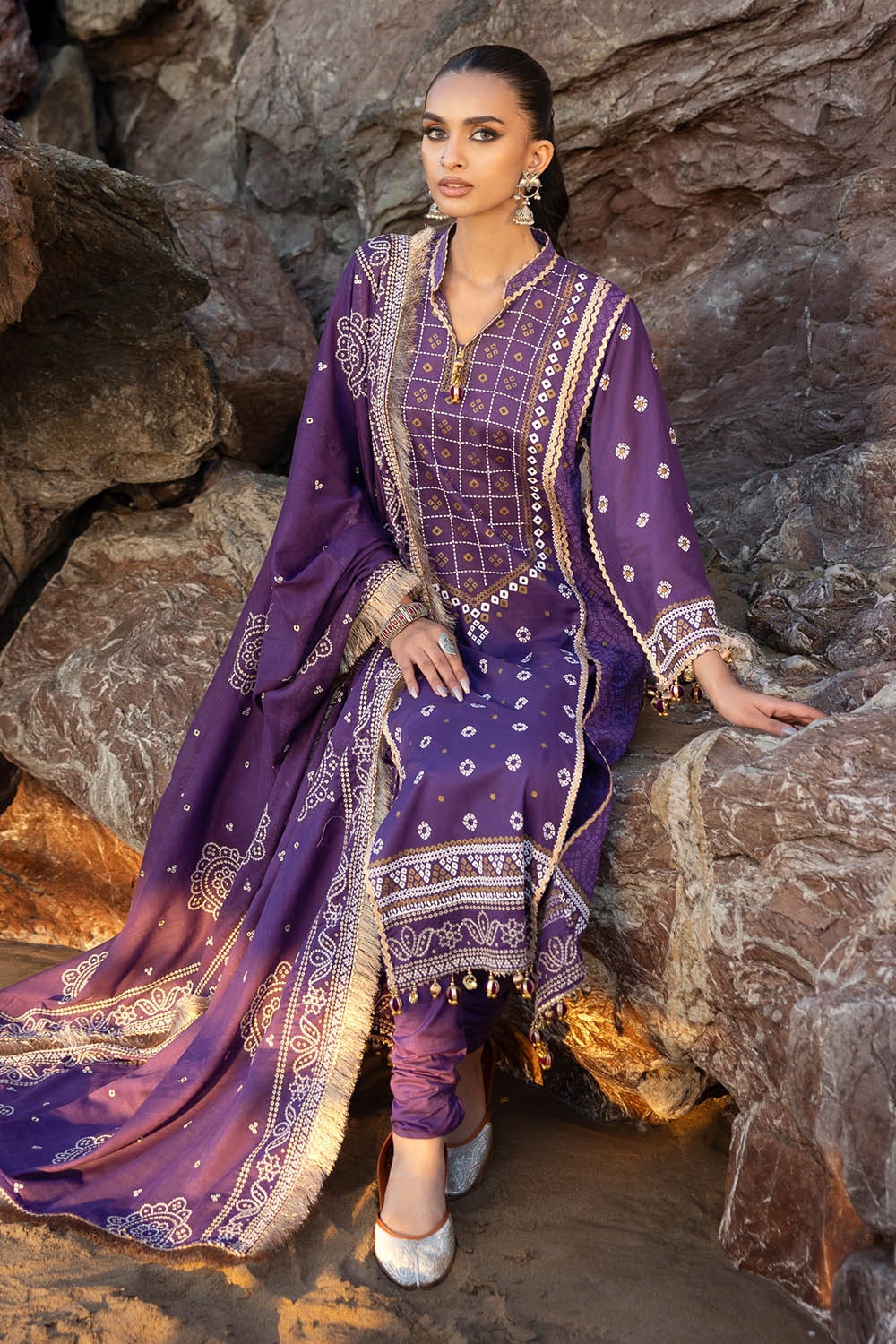3 Piece Unstitched Embroidered Lawn Suit
