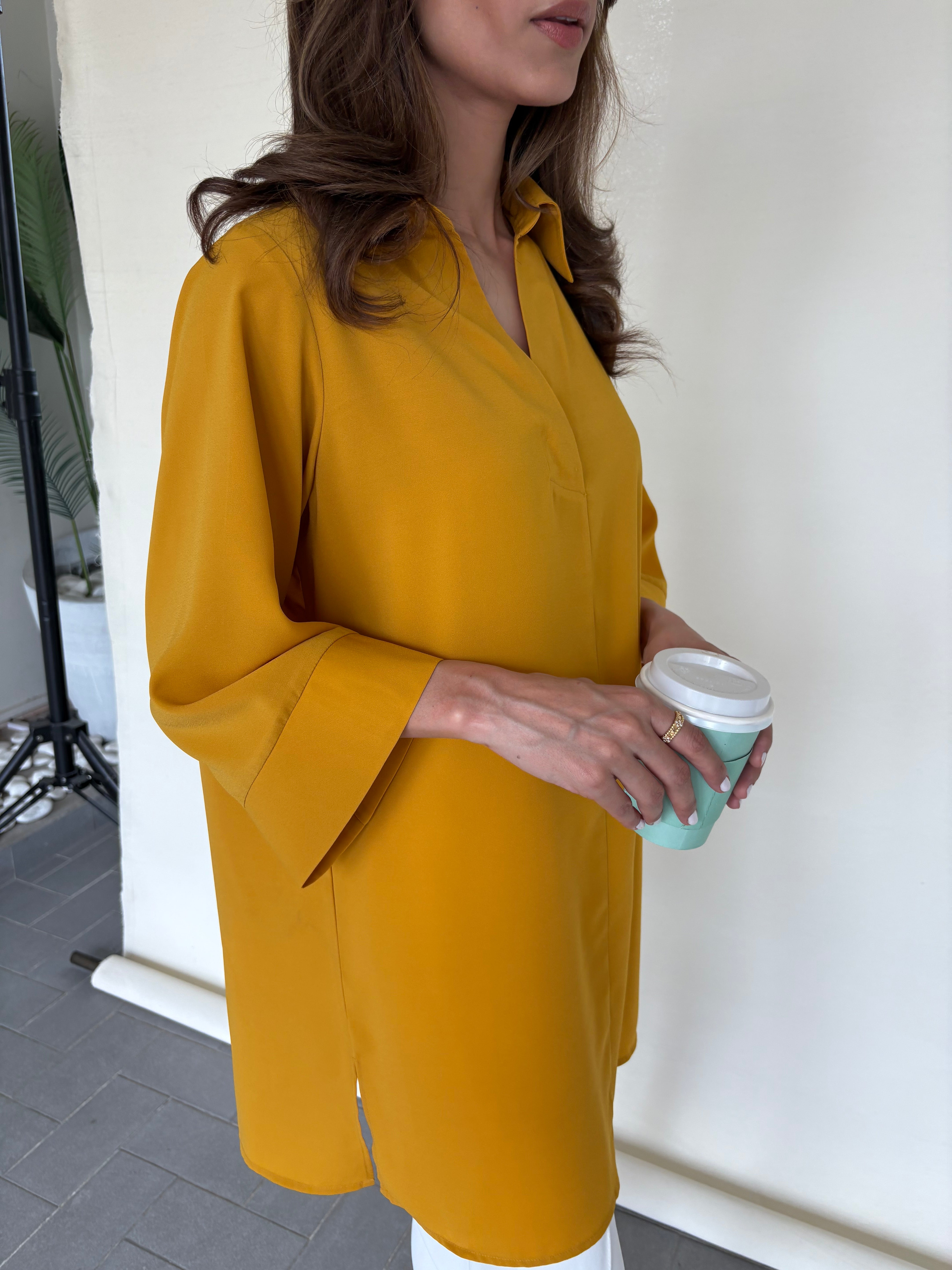 Mustard Toby Tunic with Tulip Shalwar