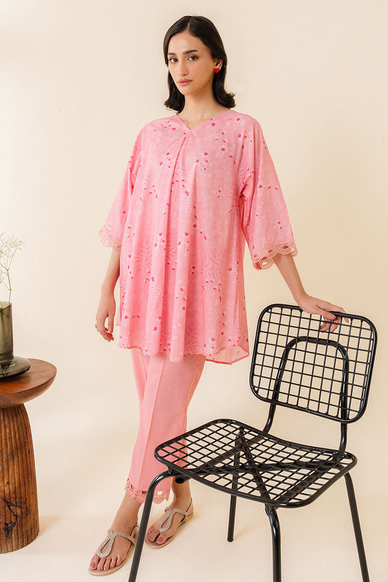 BLUSH HAZE-2 PC PRINTED LAWN SUIT