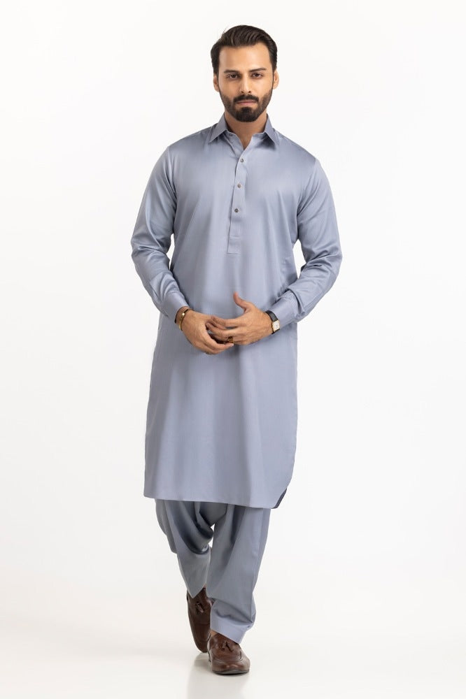 SS25DA-2741  YELLOW  2PCS  EMBROIDERED KURTA WITH TROUSER