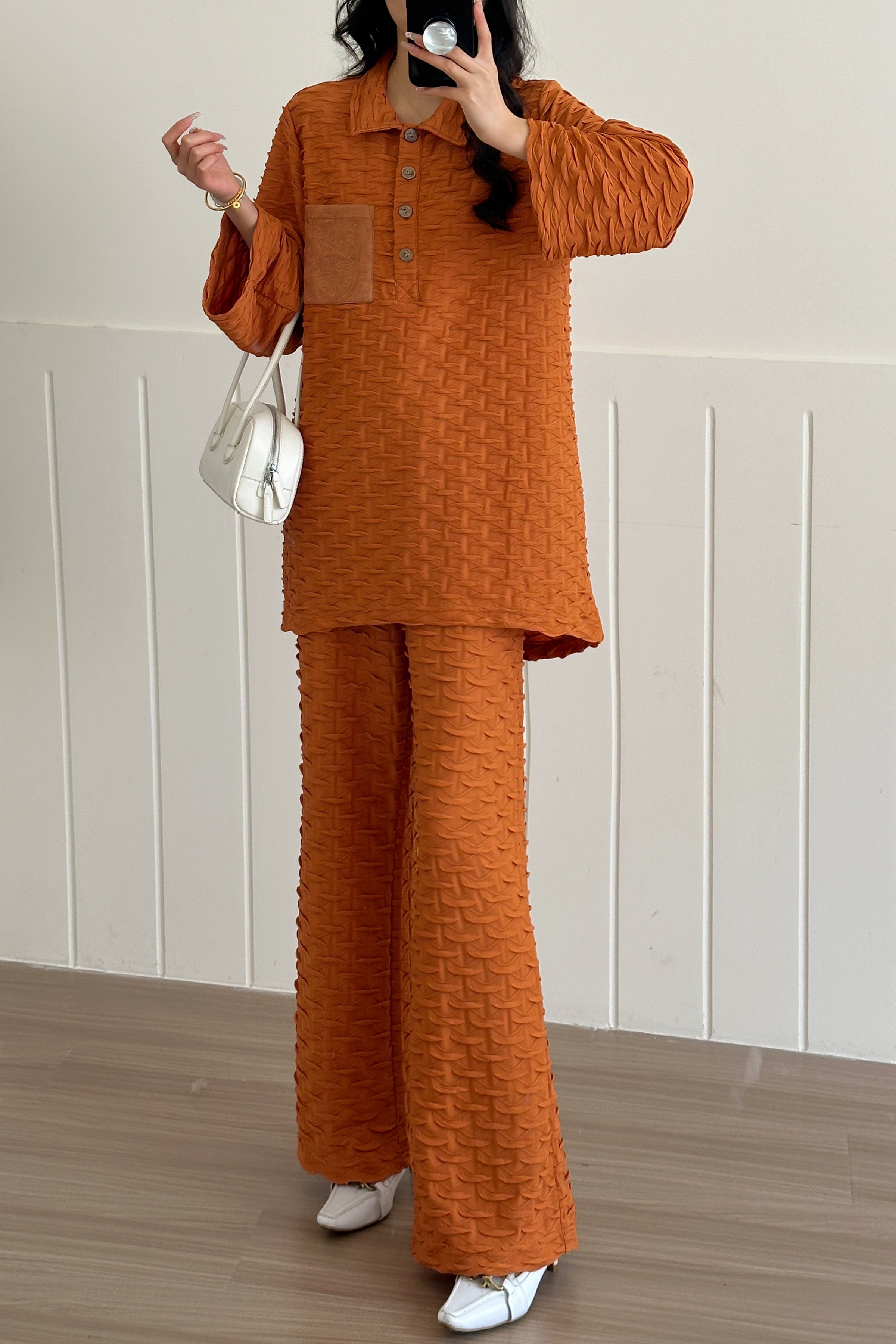 Mallorca Texture Suit with Statement Pocket