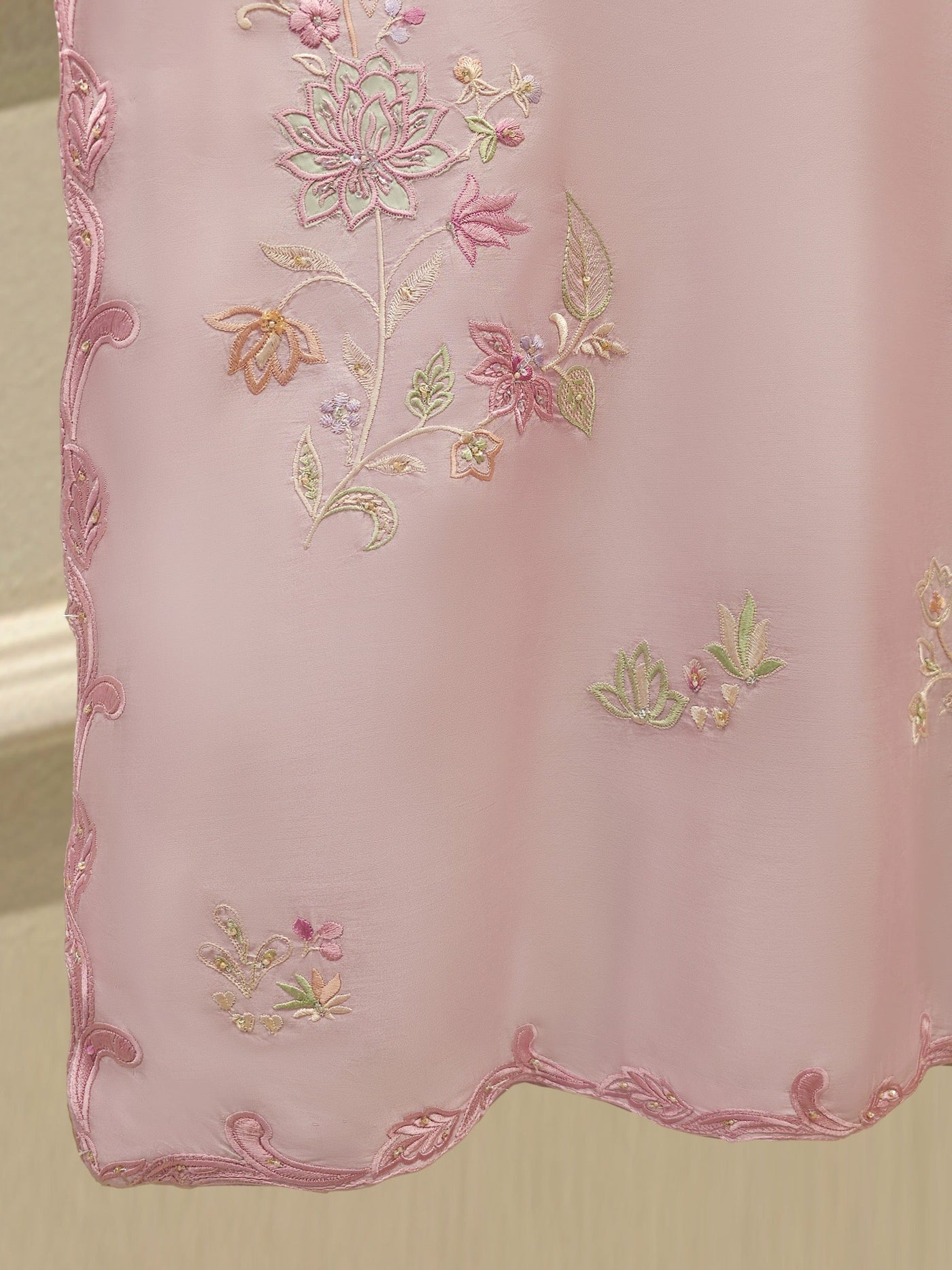 3 Piece- Pure Khadi Silk Embroidered Suit S112040
