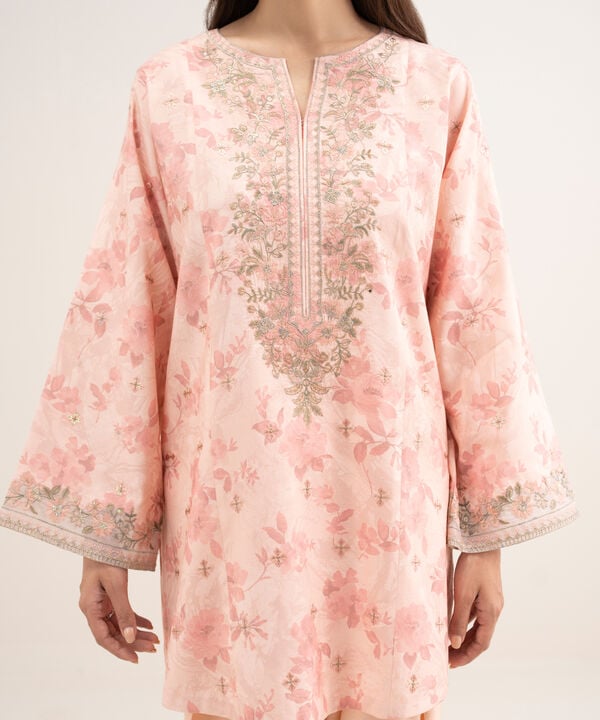 3 Piece - Embroidered Raw Silk Suit