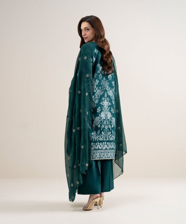 3 Piece - Embroidered Jacquard Suit