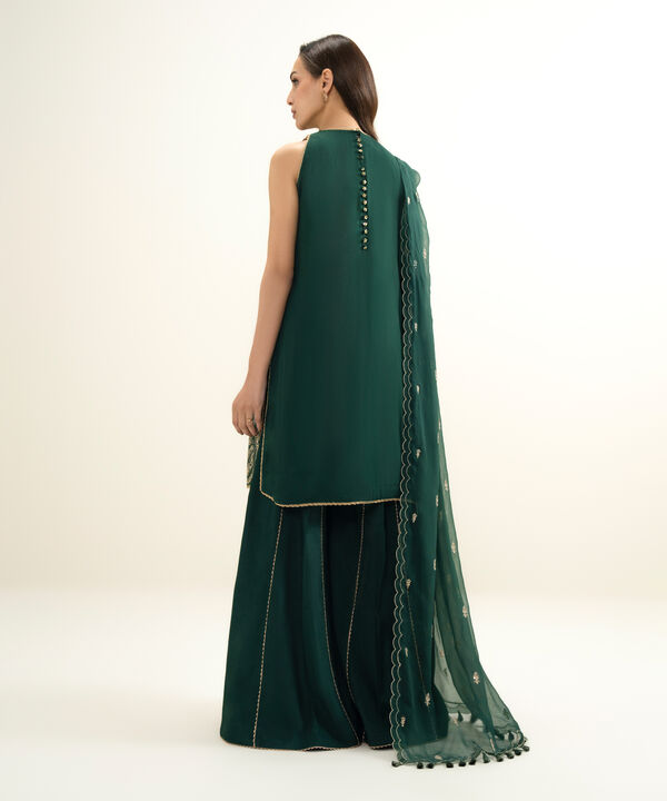 3 Piece - Embroidered Chiffon Suit