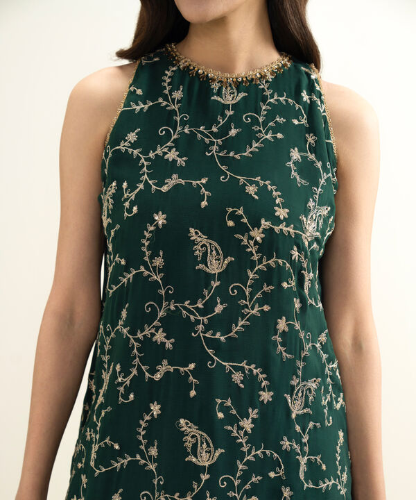 3 Piece - Embroidered Chiffon Suit