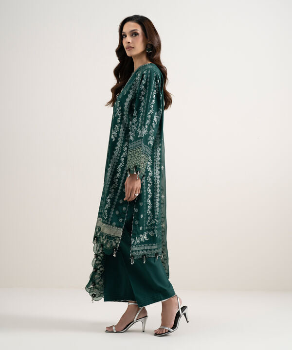 3 Piece - Embroidered Jacquard Suit