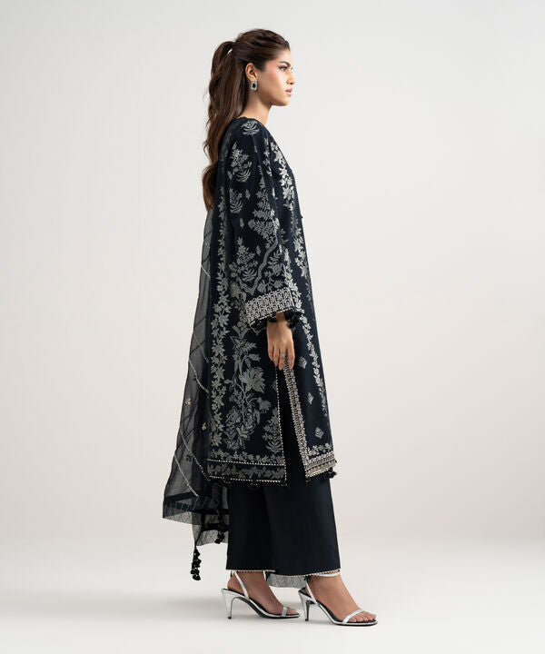 3 Piece - Embroidered Jacquard Suit