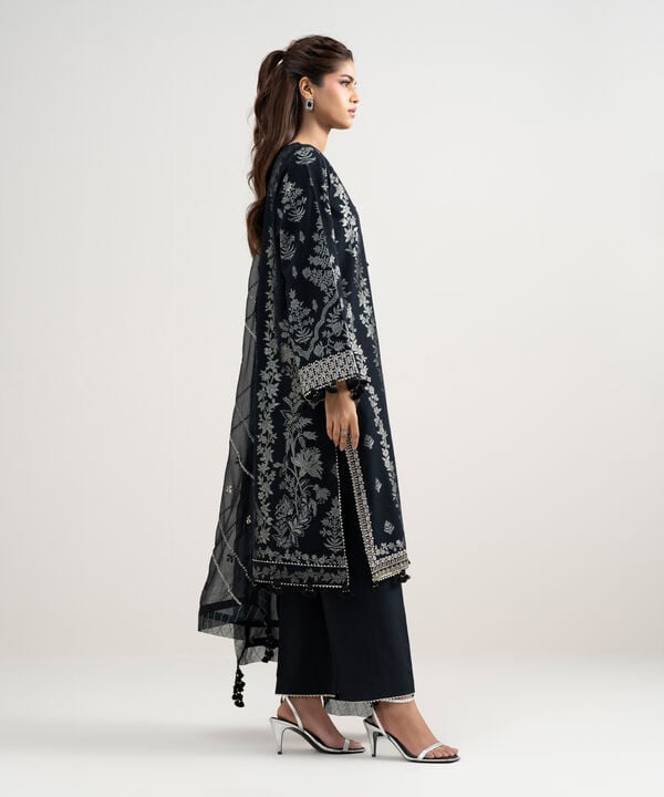 3 Piece - Embroidered Jacquard Suit