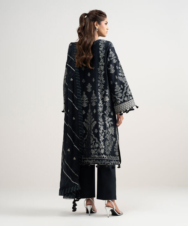 3 Piece - Embroidered Jacquard Suit