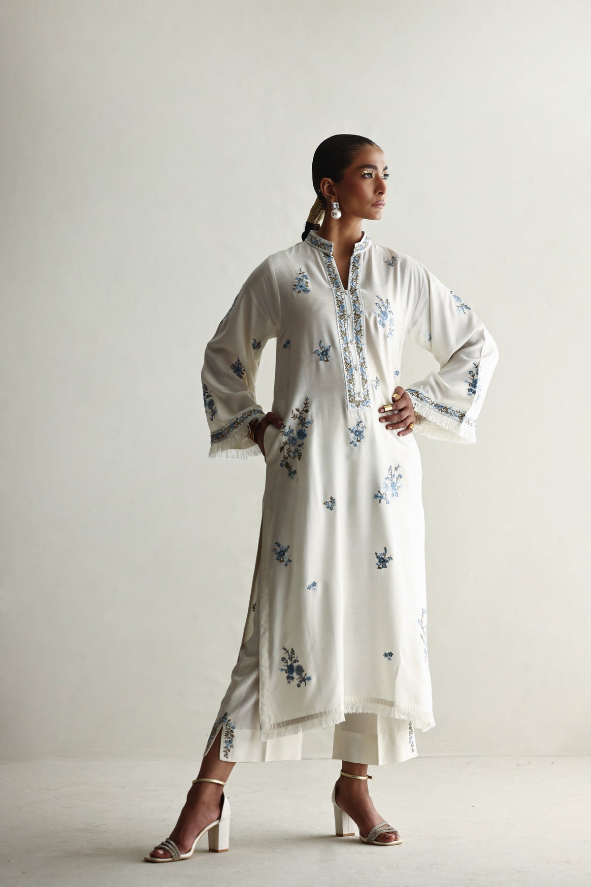 Blue Rose - Ivory Shirt