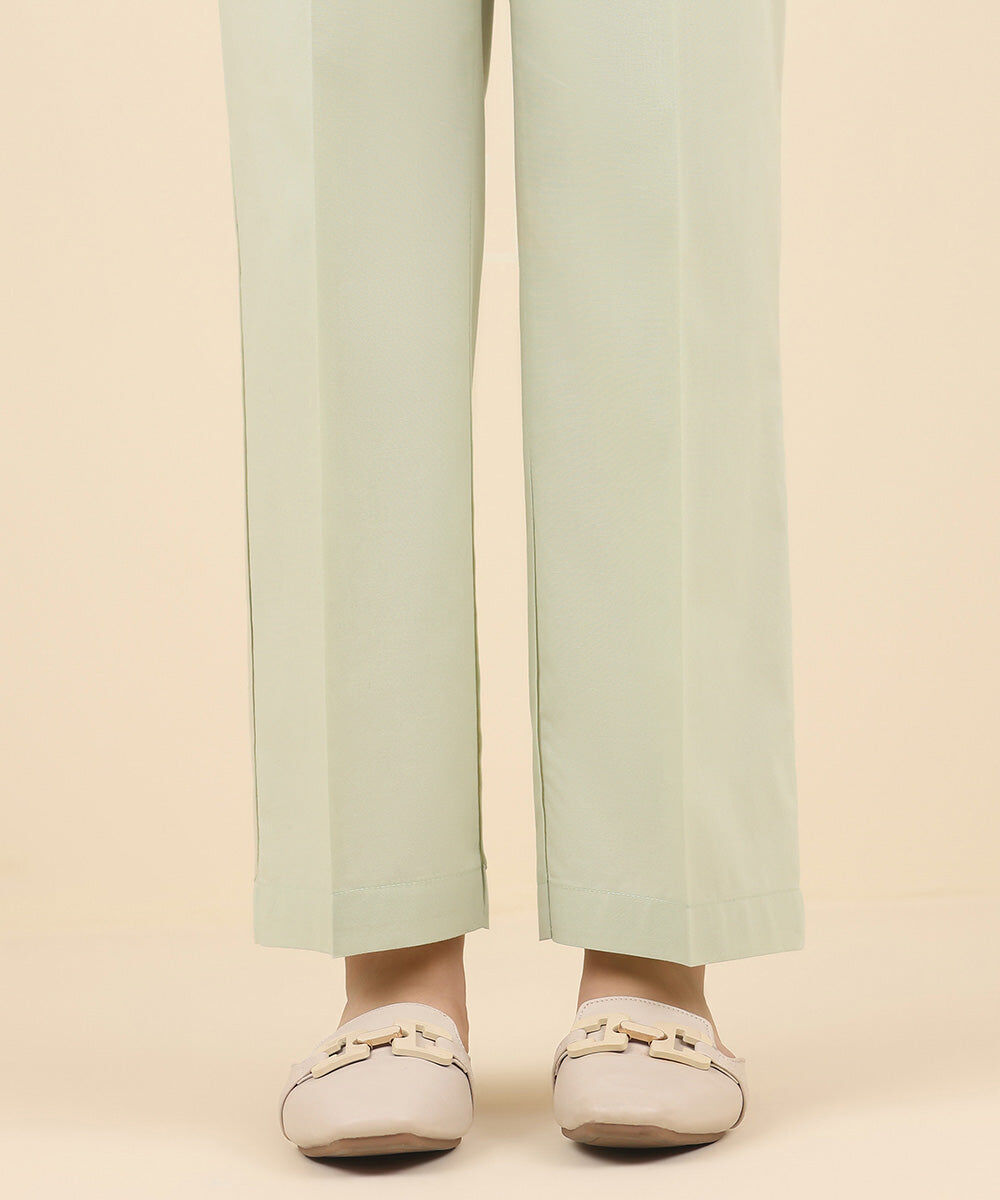 Solid Cambric Straight Pants