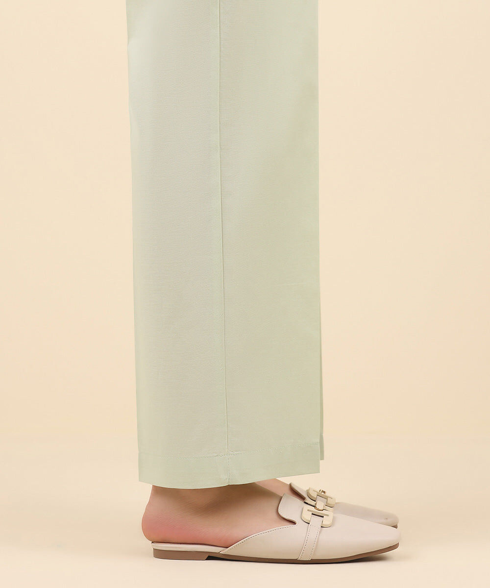 Solid Cambric Straight Pants