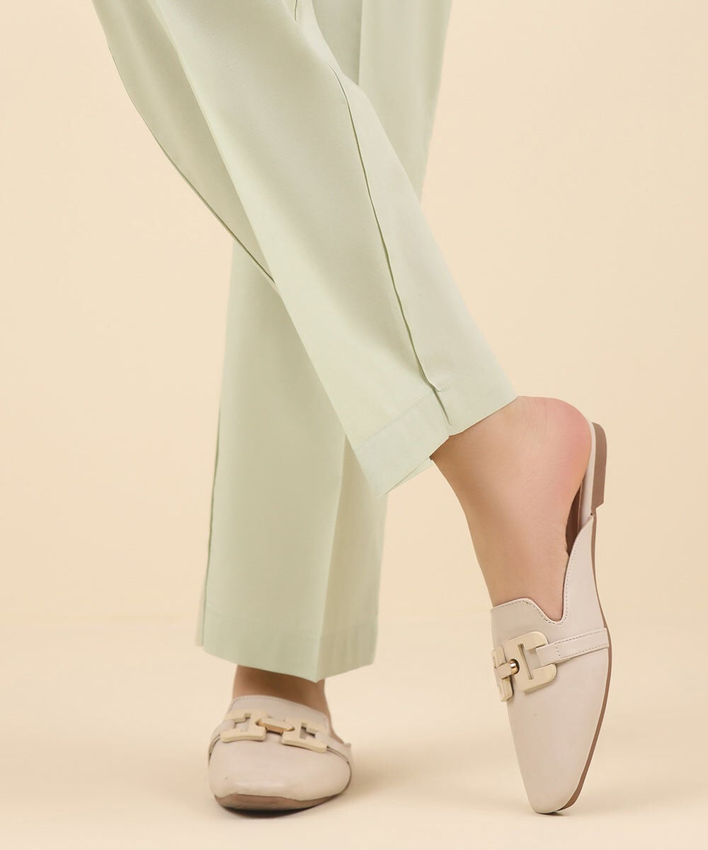 Solid Cambric Straight Pants