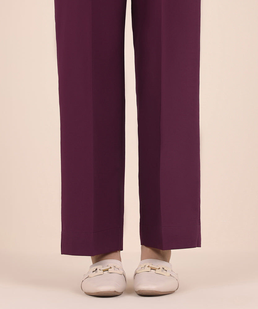 Solid Cambric Straight Pants