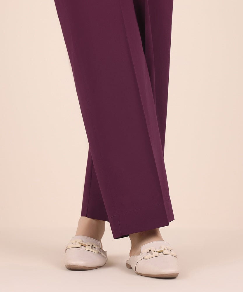 Solid Cambric Straight Pants