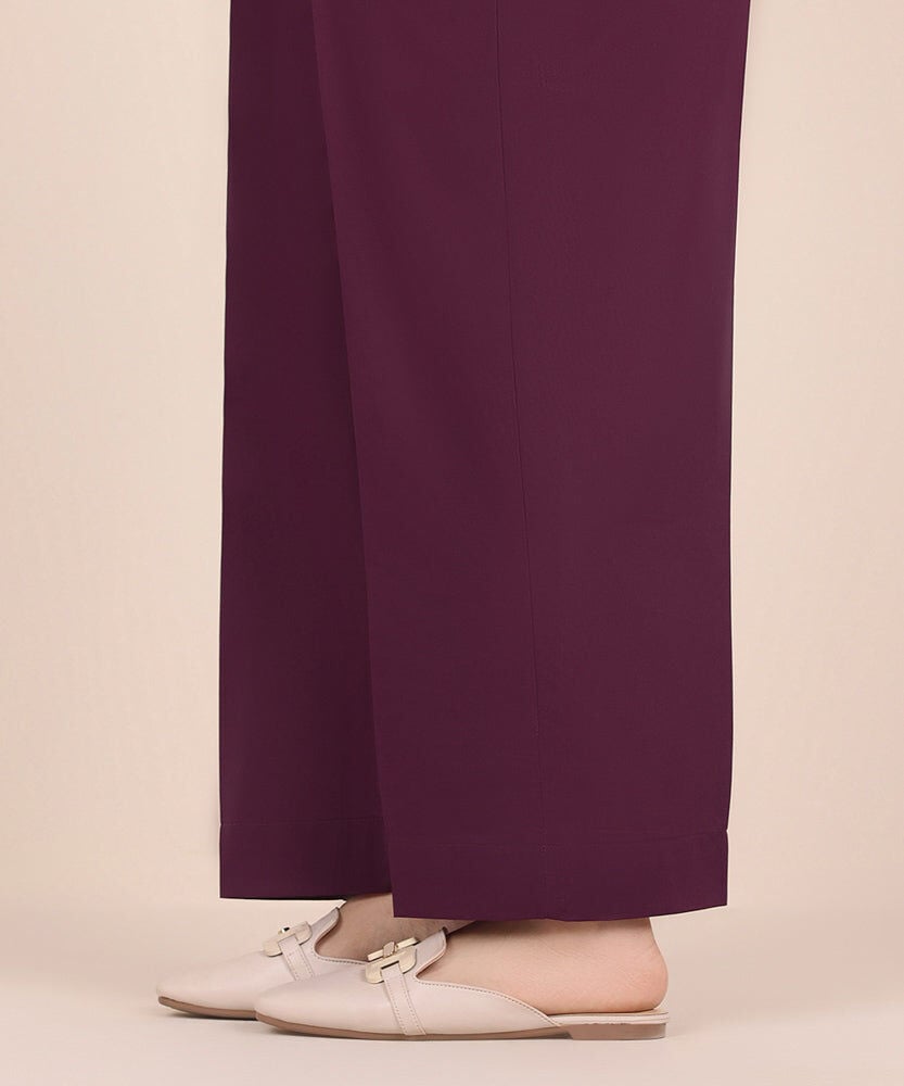 Solid Cambric Straight Pants