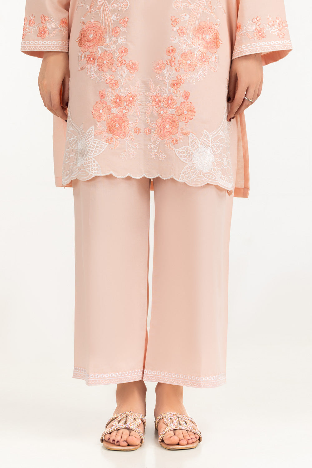 3PC Cambric Embroidered Suit