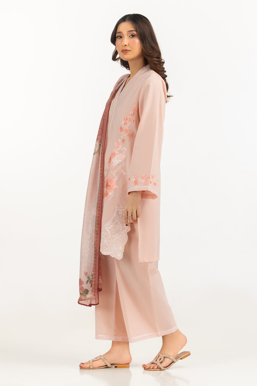 3PC Cambric Embroidered Suit