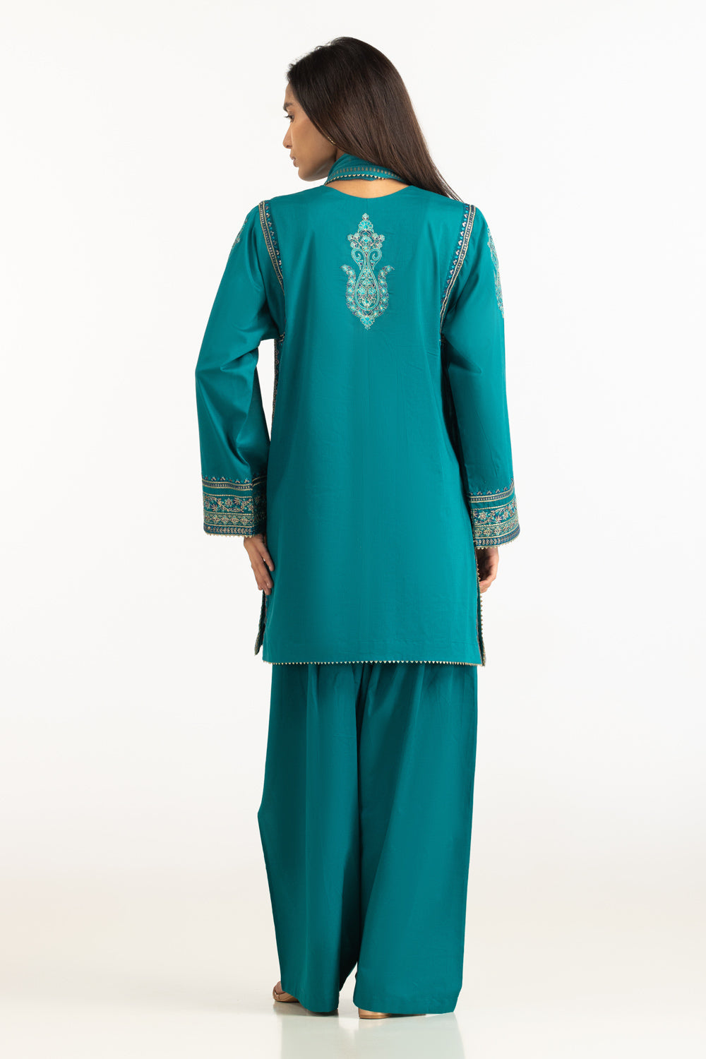 3PC Cambric Embroidered Suit