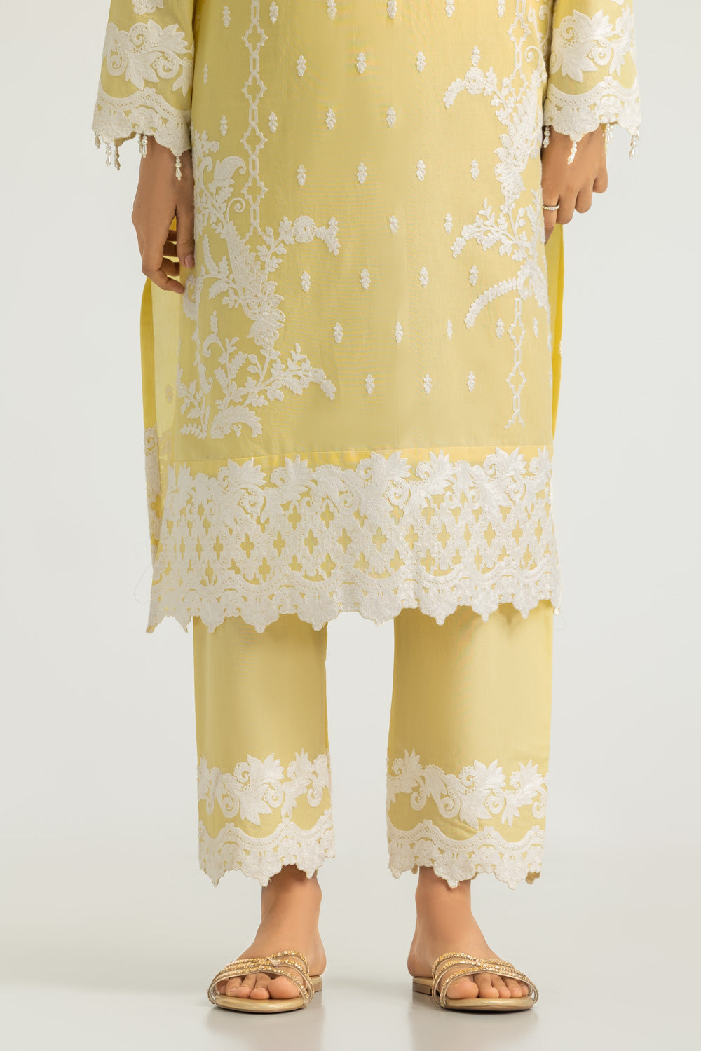 3PC Cambric Embroidered Suit