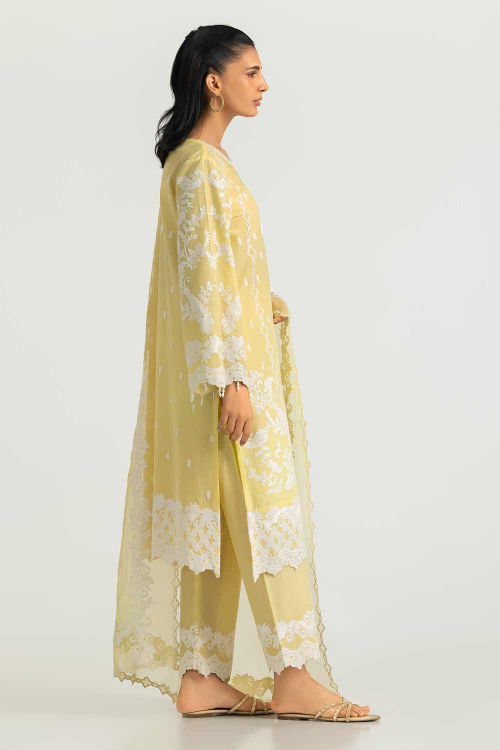 3PC Cambric Embroidered Suit