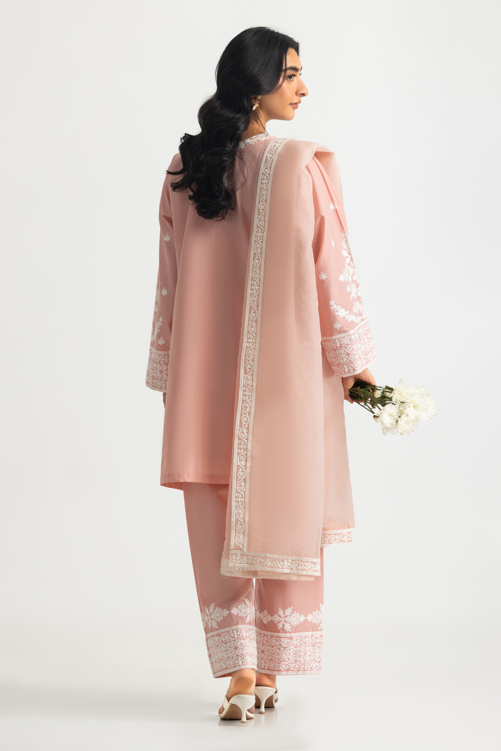 3PC Cambric Embroidered Suit - W-AP-26-487606