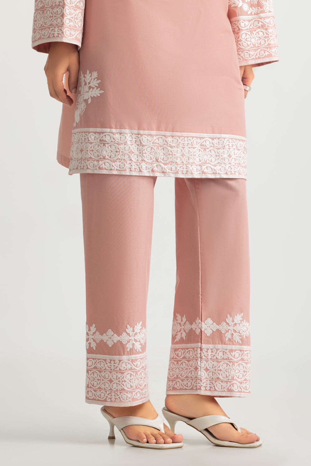 3PC Cambric Embroidered Suit - W-AP-26-487606