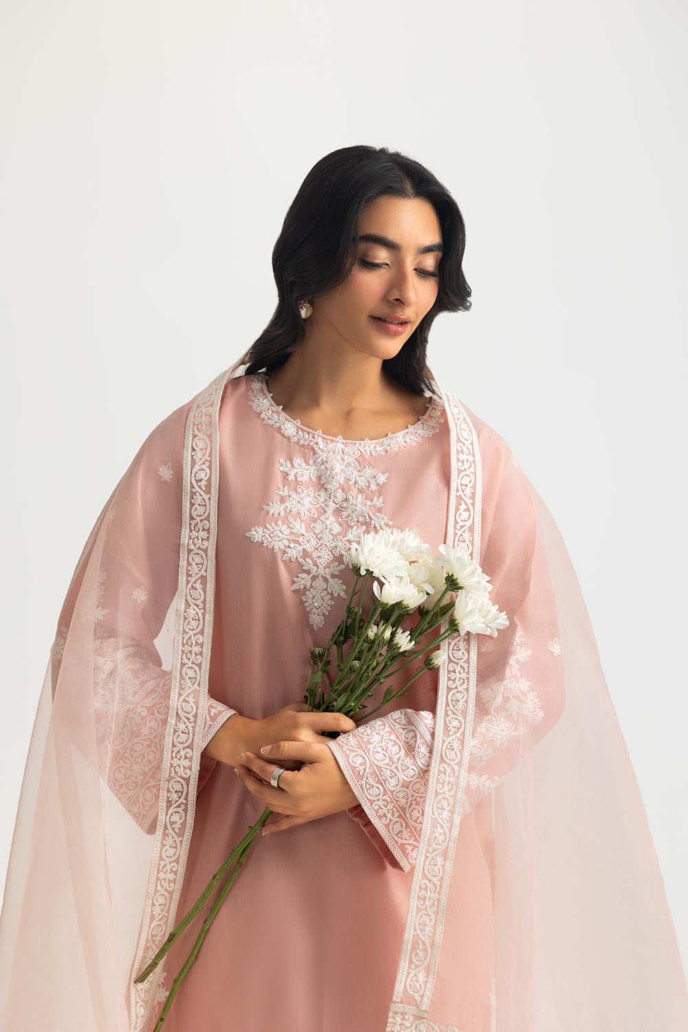 3PC Cambric Embroidered Suit - W-AP-26-487606