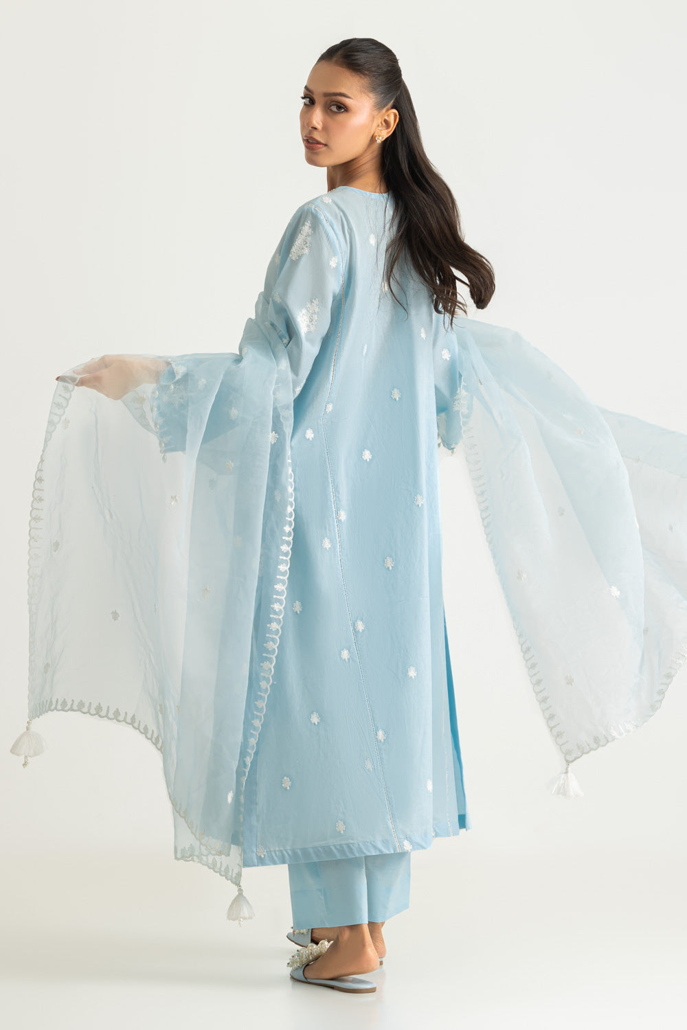 3PC Cambric Embroidered Suit