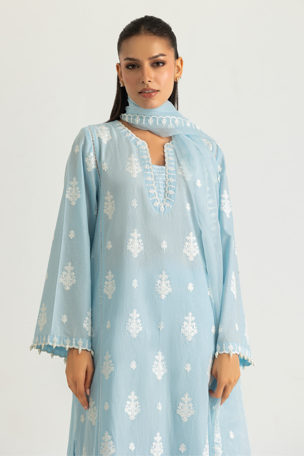 3PC Cambric Embroidered Suit