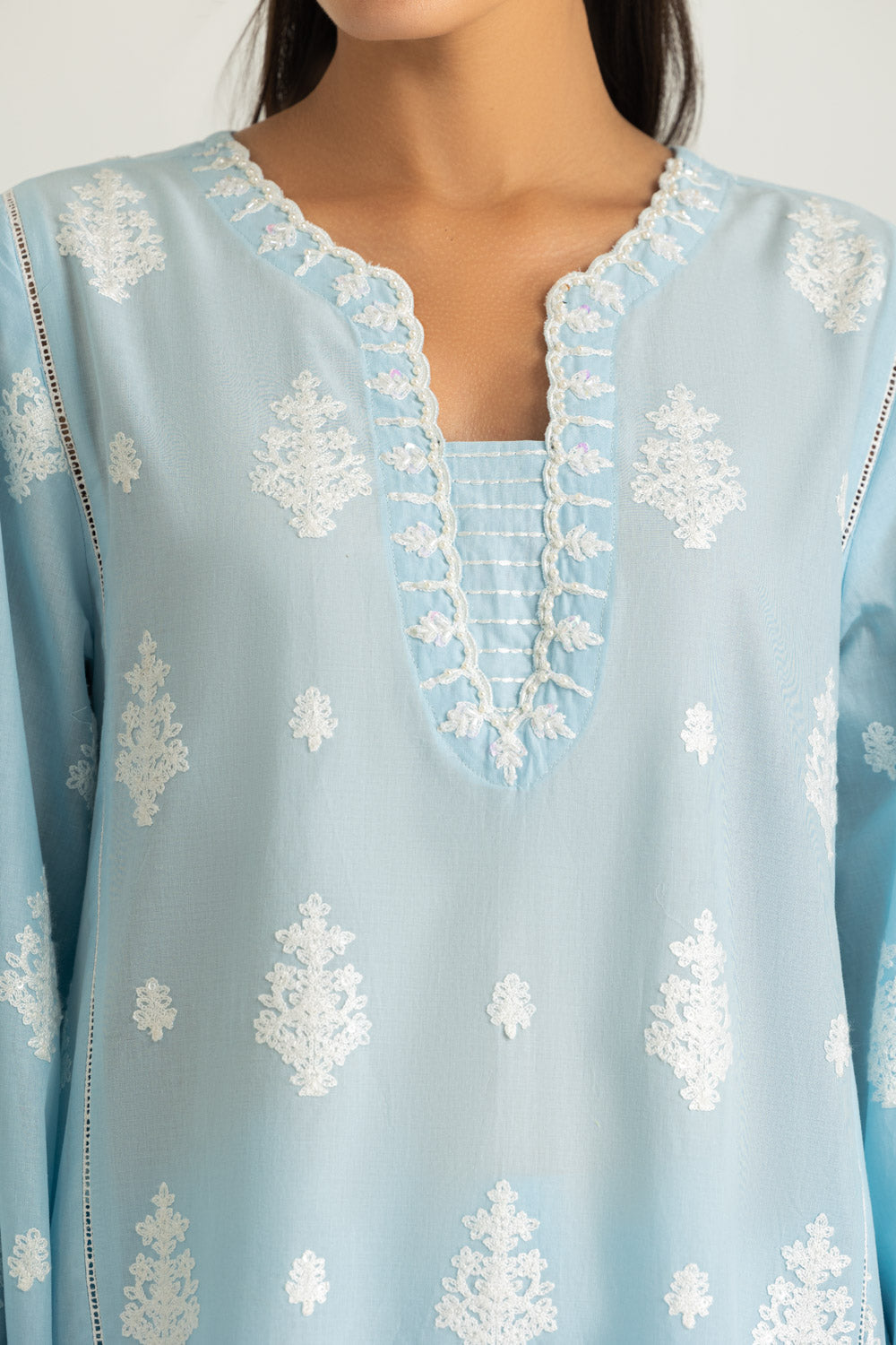 3PC Cambric Embroidered Suit