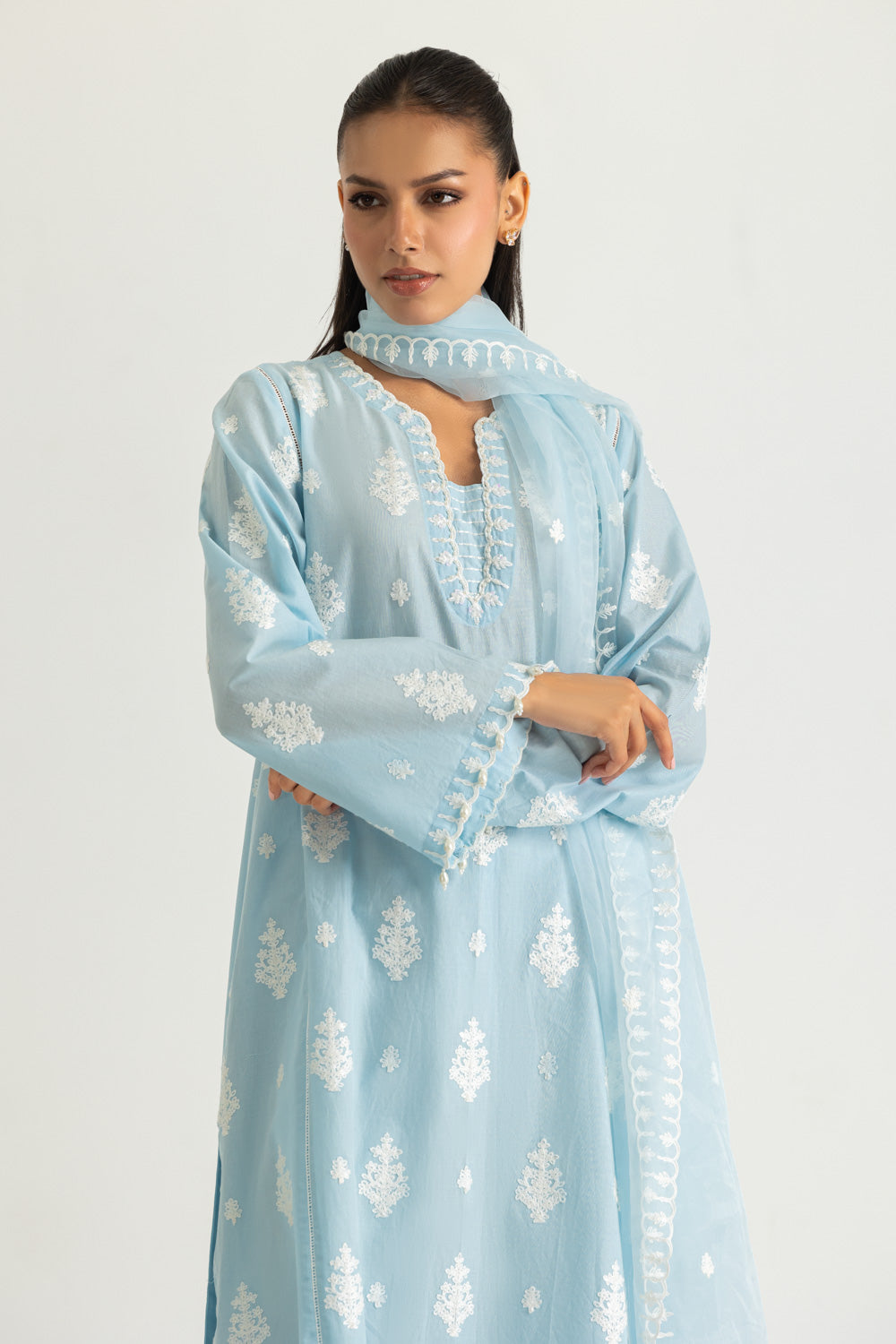 3PC Cambric Embroidered Suit