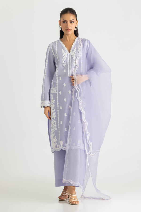 3PC Cambric Embroidered Suit