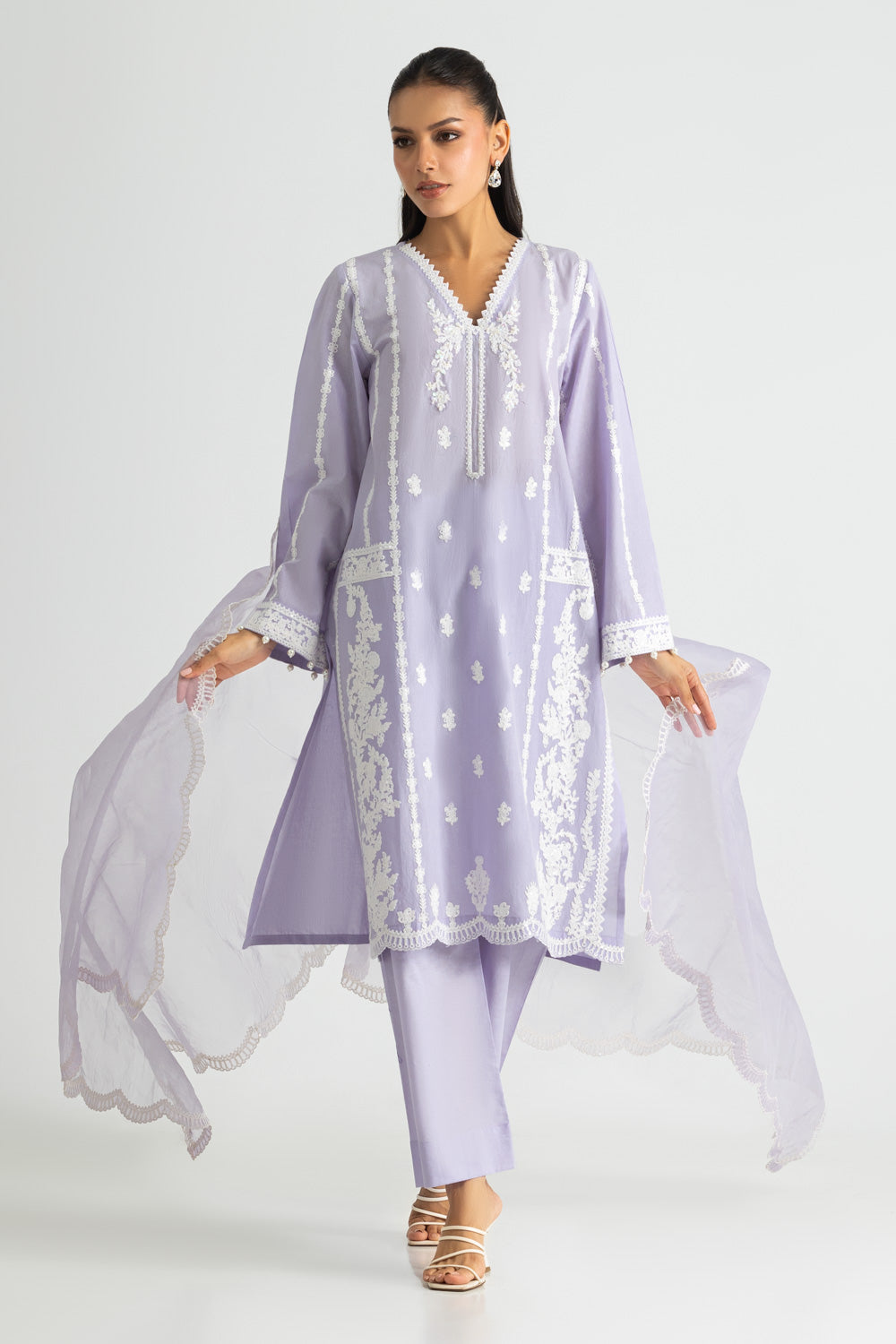 3PC Cambric Embroidered Suit