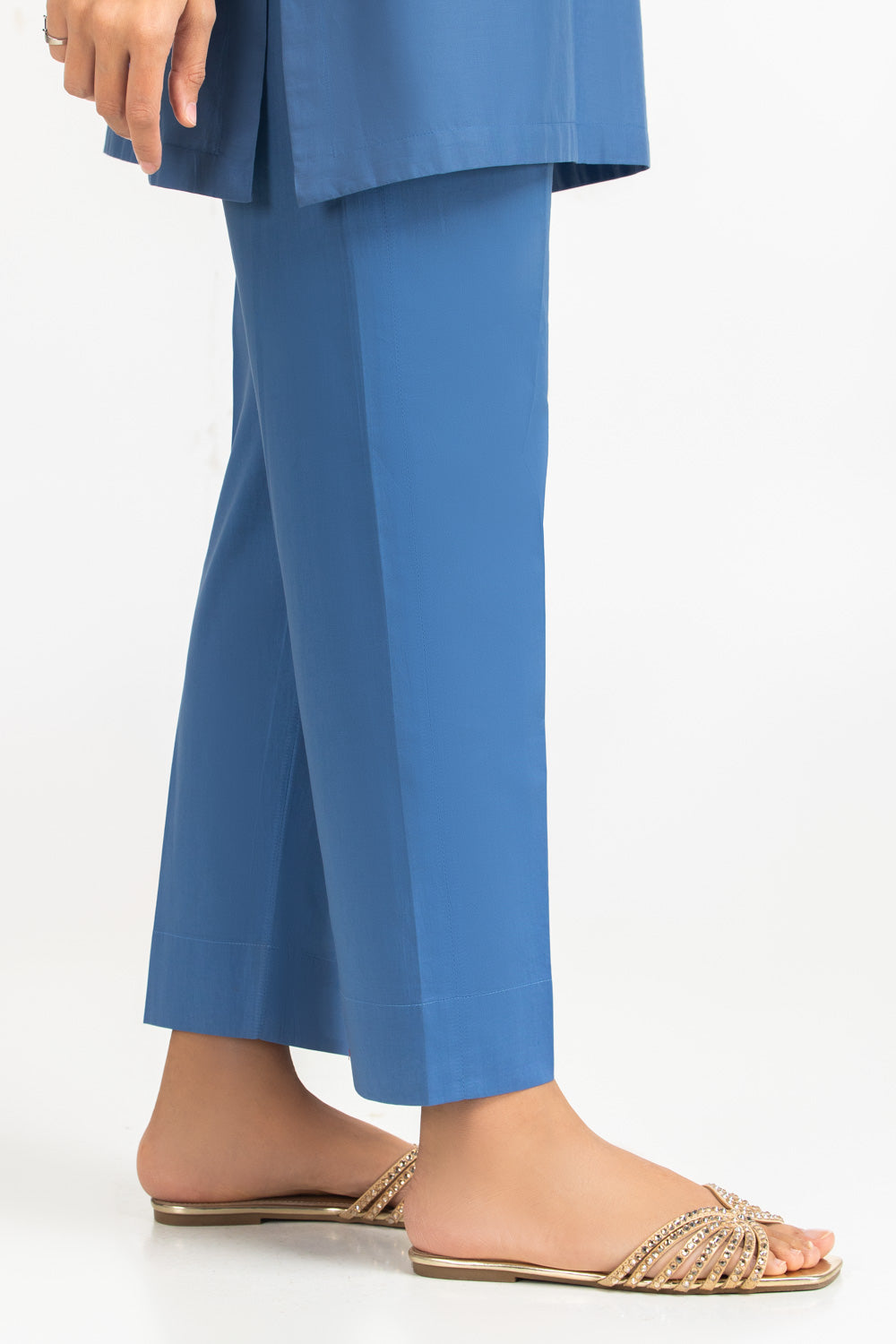 3Pc Cambric Embroidered Suit With Scarf