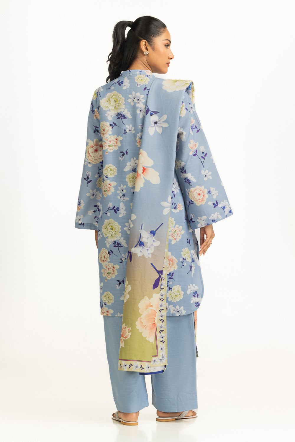 3Pc Corduroy Printed Suit