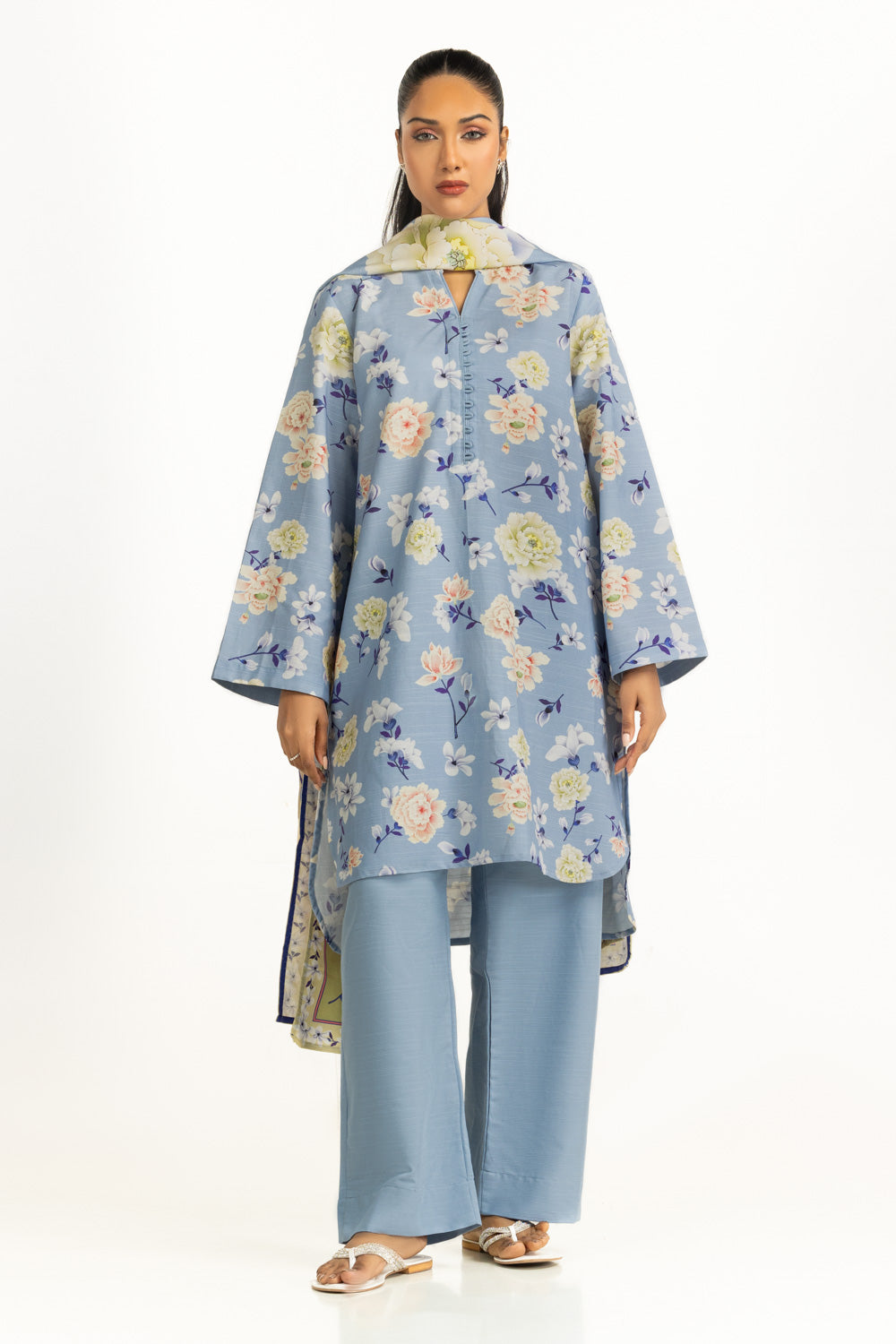 3Pc Corduroy Printed Suit
