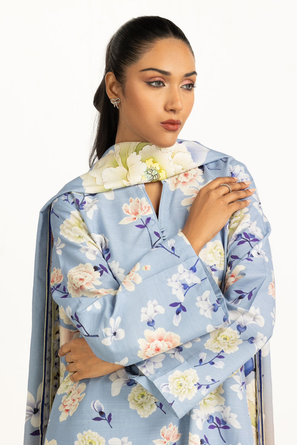 3Pc Corduroy Printed Suit