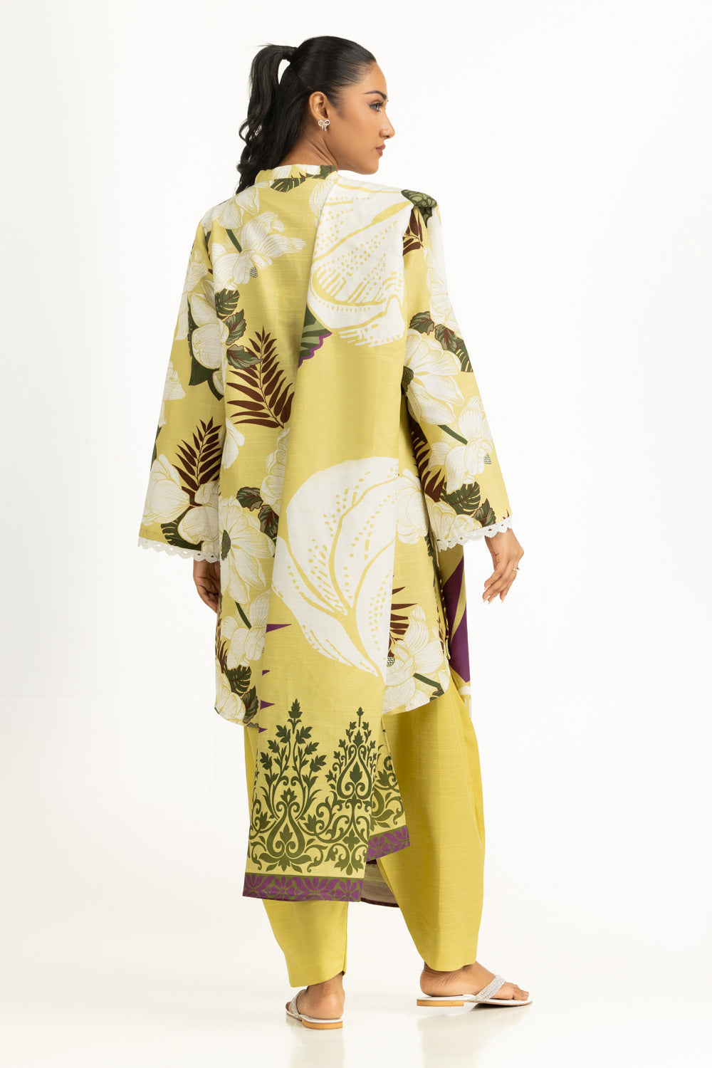 3Pc Corduroy Printed Suit