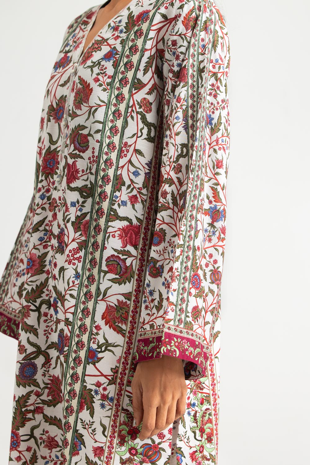 3PC Corduroy Printed Suit