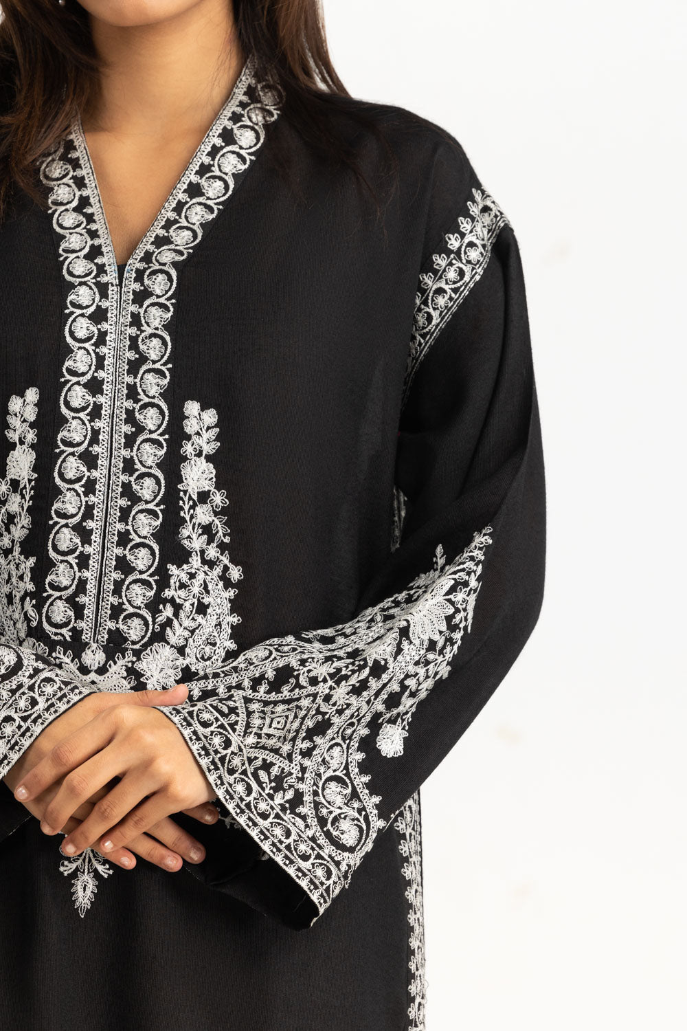 3Pc Cotton Net Embroidered Suit